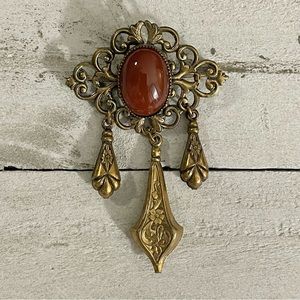 SADIE GREEN Vintage Cabochon Dangle Brooch